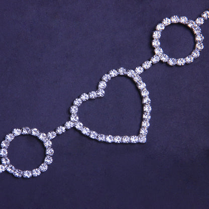 All-match Fashion Dress Waist Chain Combination Rhinestone Love Waist Chain C