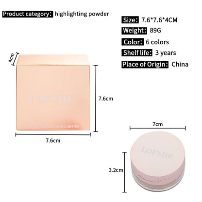 6-color High-gloss Loose Powder Lasting Waterproof