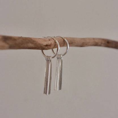 Sterling Silver Tassel Ear Clip Earrings Minimalist High Sense