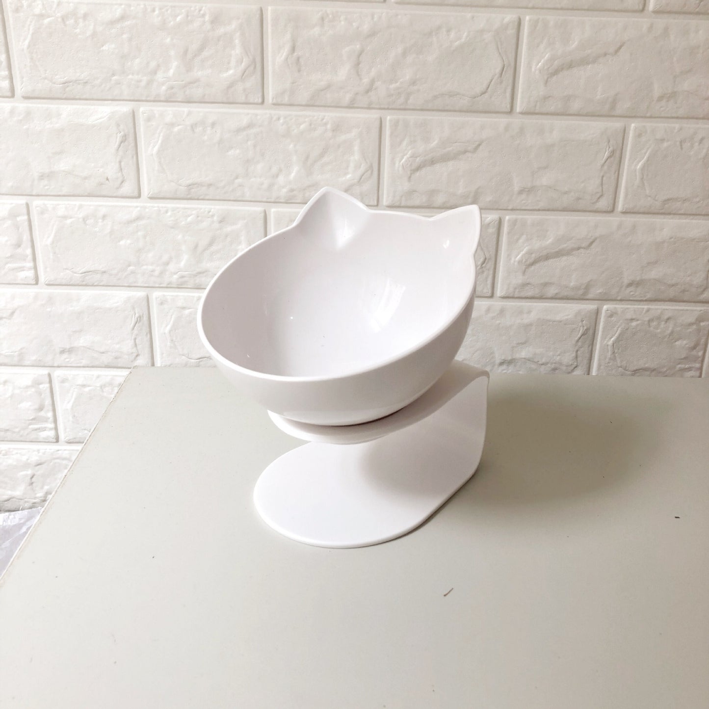 New Inclined Cat Food Bowl Cat Ear Oblique Mouth Transparent Single Pet Bowl