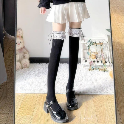 White Pure Lace Stockings Women