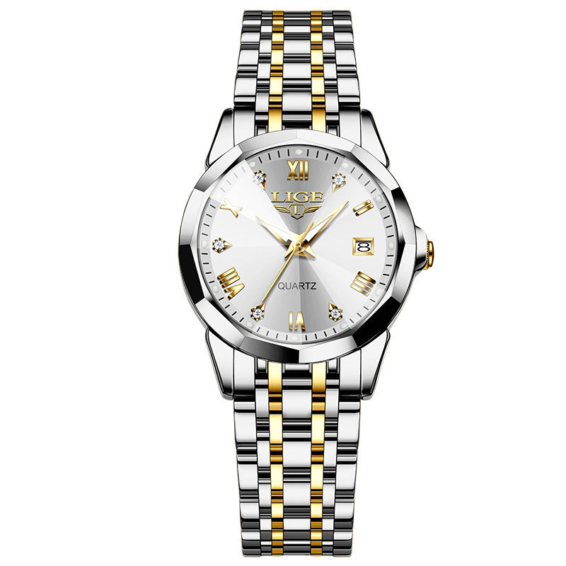 Stylish And Versatile Calendar Waterproof Quartz Watch Couple Men And Women Watch
