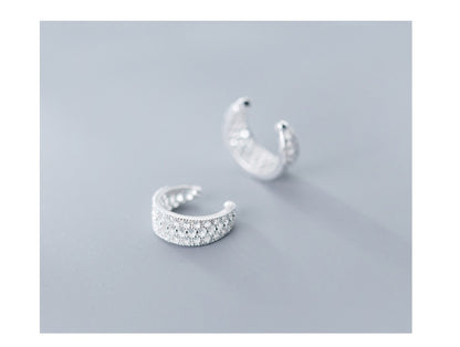 S925 silver earrings curved ear clip