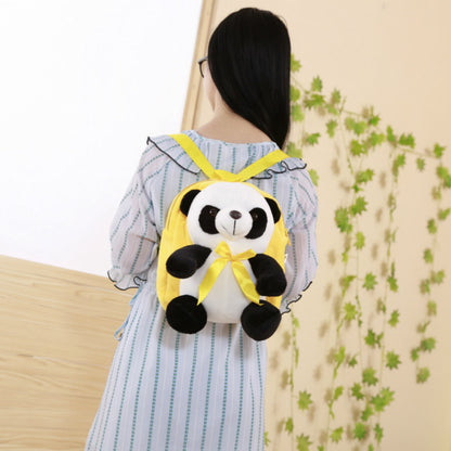 Plush panda school bag