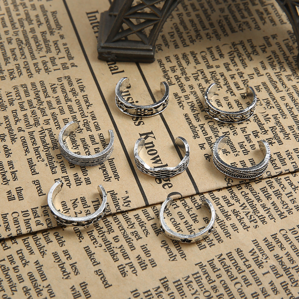 Multi-Element 7-piece Set Toe Ring Foot Ornaments