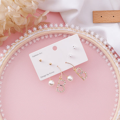 Mini earrings set compact earrings girl sweet wild earrings