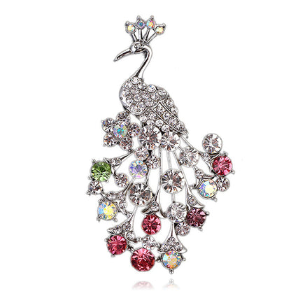 Fashion diamond inlaid peacock Brooch Pin