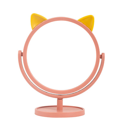Cartoon Cat Ears Makeup Mirror Desktop Single-sided Makeup Mirror
