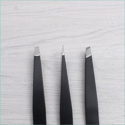 Three-piece eyebrow tweezers set