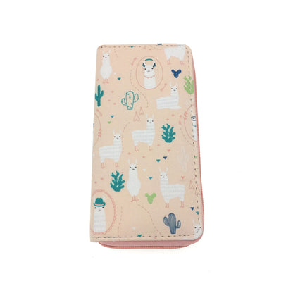 European And American Style Cactus Alpaca PU Wallet Women Student Long Zipper Bag