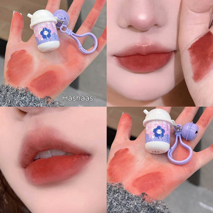 Keychain Lip Mud Milky Tea Cup Lip Lacquer One Room One Living Room Lipstick Low Protection And Gray Pink Student Party Cross-border Wholesale