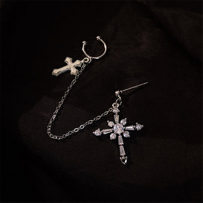 Retro Niche High-end Cross Earrings Ear Bone Clip