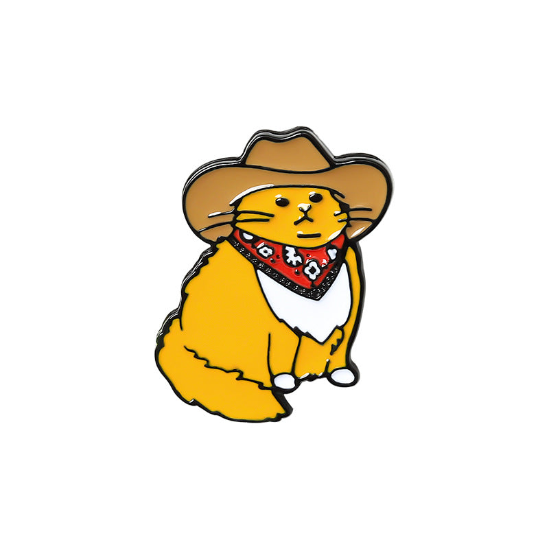 Western Cowboy Cat Shaped Alloy Brooch Alloy Brooch