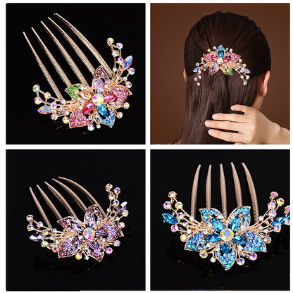 Rhinestone plate hair insert comb