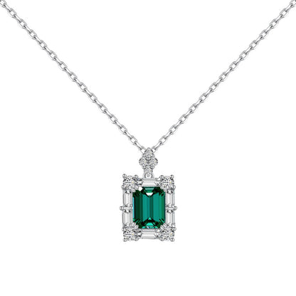 Emerald Main Stone Geometric Necklace For Women