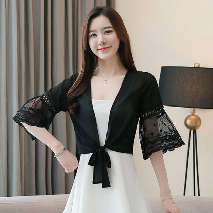 Lace Cappa Sun Protection Clothing Lace Shirt Chiffon Shirt