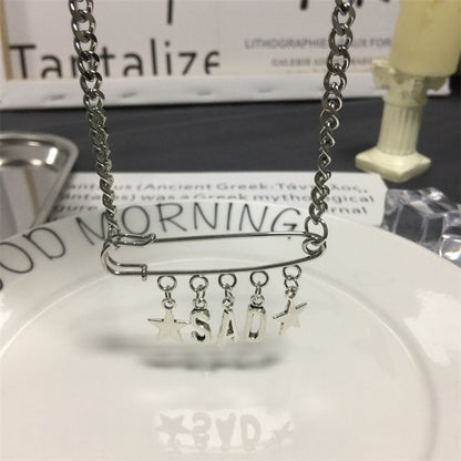 Pin letter necklace