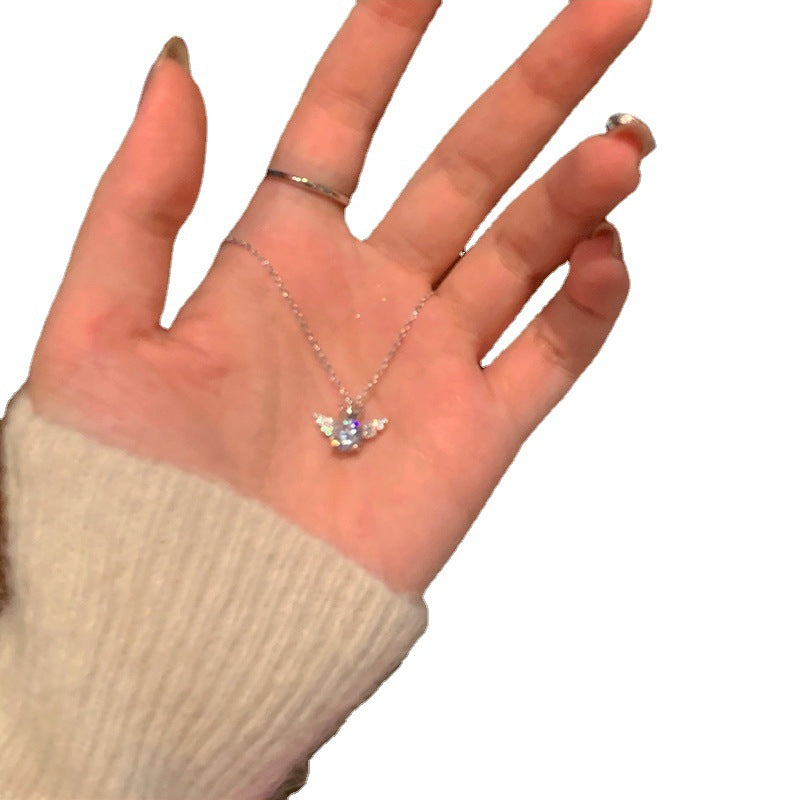Simple Angel Crown Pendant Necklace For Women