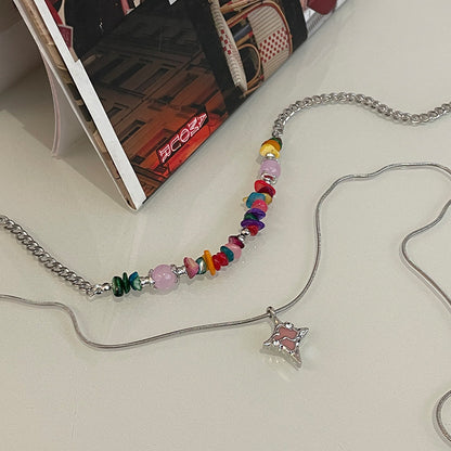 Asterism Color Gravel Necklace For Women