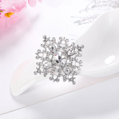 Fashion Alloy Square Brooch With Diamonds