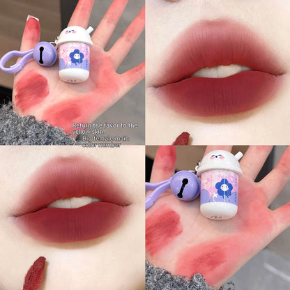 Keychain Lip Mud Milky Tea Cup Lip Lacquer One Room One Living Room Lipstick Low Protection And Gray Pink Student Party Cross-border Wholesale