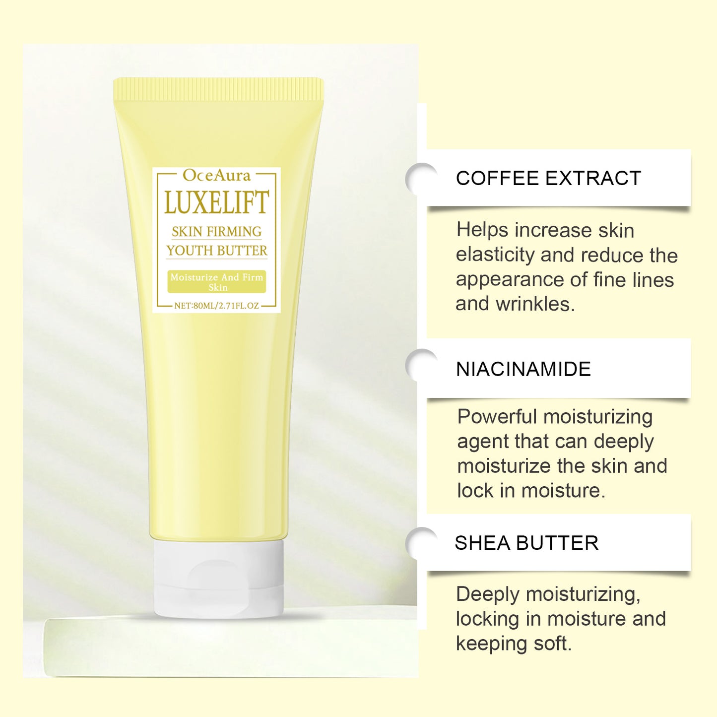 OceAura Niacinamide Firming Body Lotion, Gentle Hydrating Moisturizing Body Skin Firming Massage Lotion