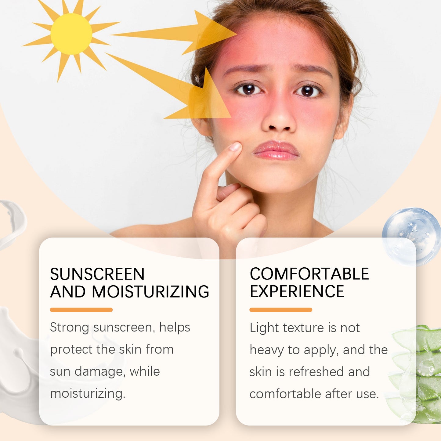 EELHOE Protective Brightening Body Lotion, Uv Protection Mild Moisturizing Light Refreshing Niacinamide Composition