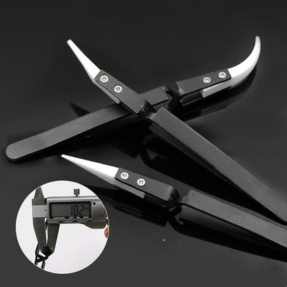 Anti-Static Ceramic Tweezers Black Handle Clamping Tweezers