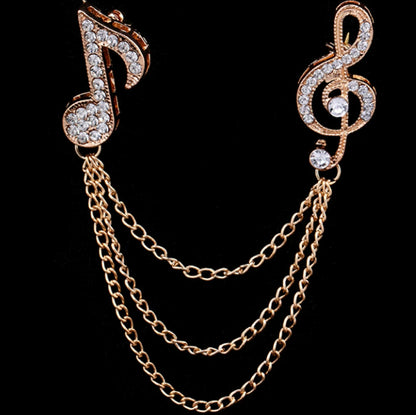 British style men's symbol music brooch brooch