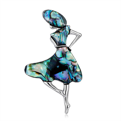 All-match Shell Personality Dancing Girl Brooch