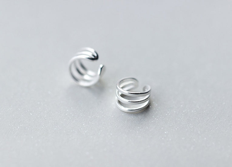 Three-layer ear clip without pierced earrings