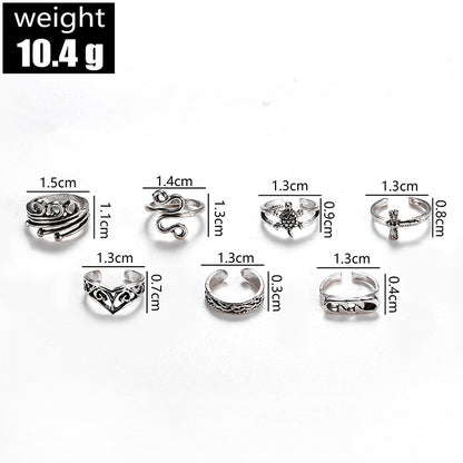 Retro Hollow-out Petals Opening Adjustable Toe Ring Women