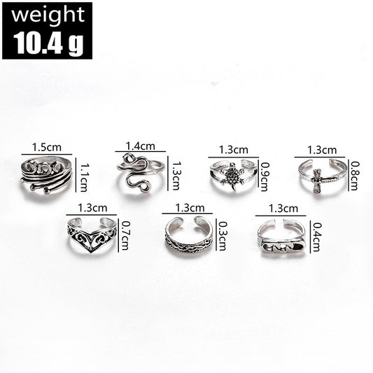 Retro Hollow-out Petals Opening Adjustable Toe Ring Women