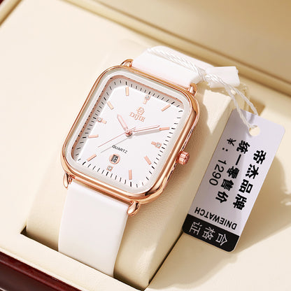 New Large Dial Square Silicone Unisex Couple Watch