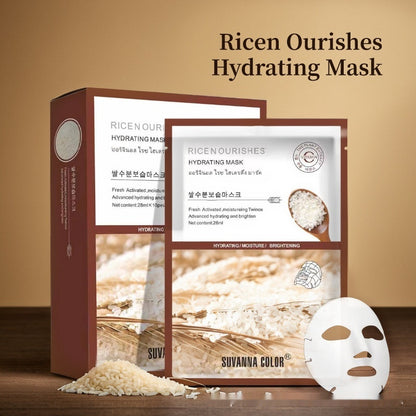 English Packaging Rice Hydrating Mask Sheet 10 Pieces Boxed