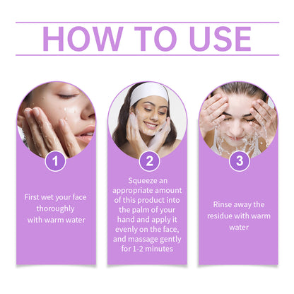 Hoygi Blueberry Flavorful Ceramide Cleansing Gel, Facial Skin Cleansing Moisturizing Hydrating Cleanser