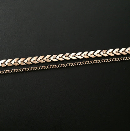 Fishbone Clavicle Chain Sequined Short Necklace Necklace