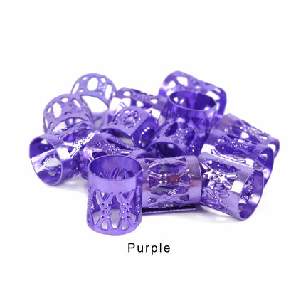 Aluminum Hollow Embossed Dreadlocks Buckle Dreadlocks Hair Extension Ring Hair Braid Cuff