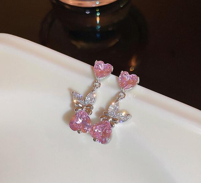 Women's Fashion Heart-shaped Zircon Ear Clip Earrings