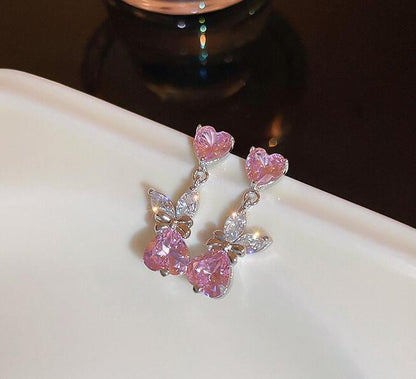 Women's Fashion Heart-shaped Zircon Ear Clip Earrings