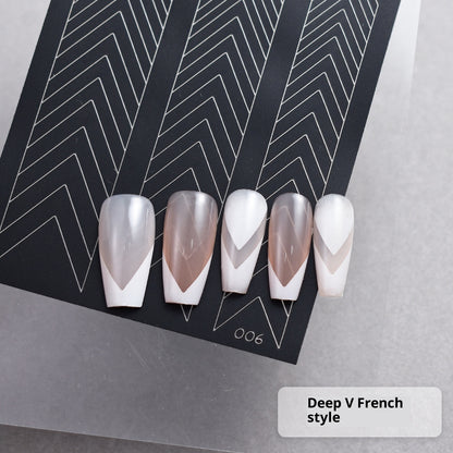 Nail Art Deep V French Sticker Spray Gradient Patting Glue Template