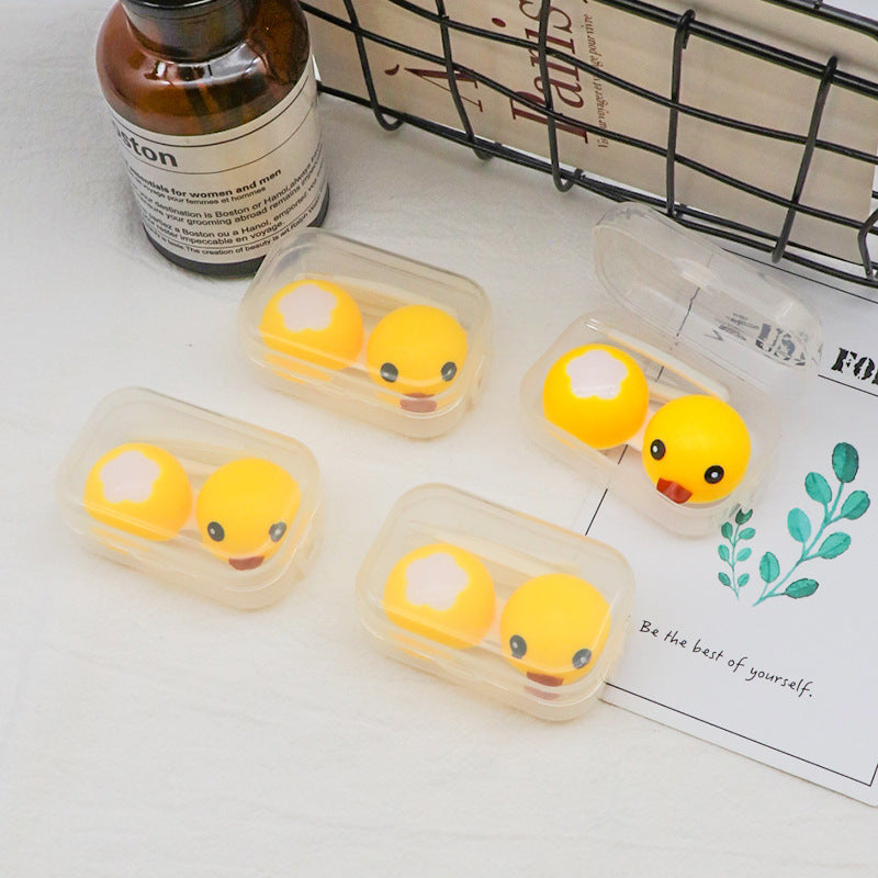 Portable Contact Lens Case Color Double Care Little Yellow Duck