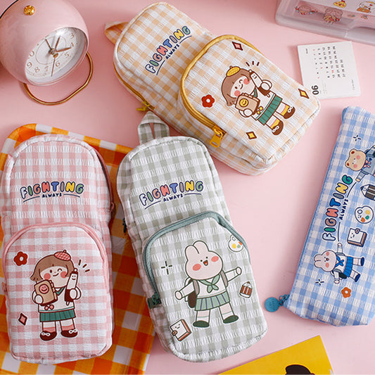 Multifunctional Girl Heart Cartoon School Bag Pencil