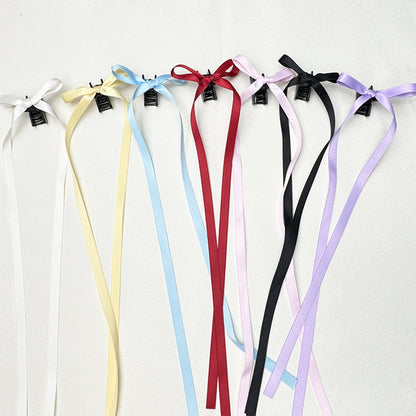 36cm Ribbon Long Polyester Cotton Bow Claw Clip