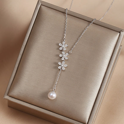 S925 Sterling Silver Pearl Necklace For Women