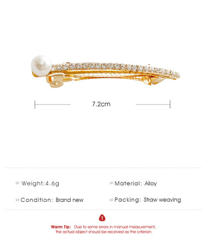 Temperament Diamond Hairpin Single Row Diamond Edge Clip