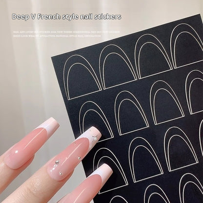 Nail Art Deep V French Sticker Spray Gradient Patting Glue Template