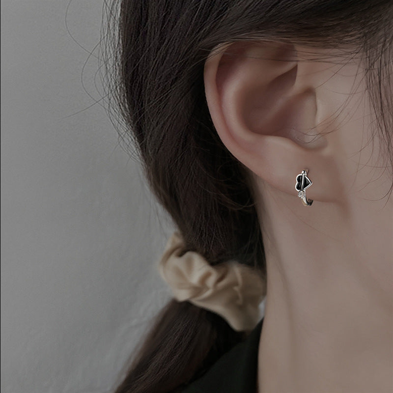 Black Love Ear Clip Earrings