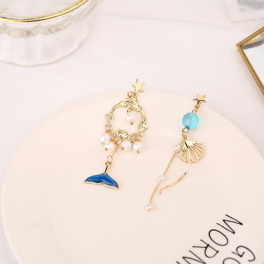 Small Asymmetric Earrings Girl Earrings
