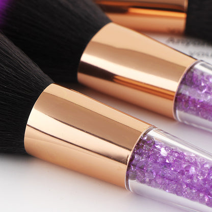 7 Purple Crystal Makeup Brushes Beginner Beauty Tools Brush Set New